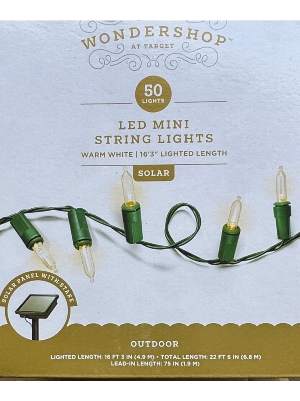 Wondershop Solar LED String Lights - Warm White